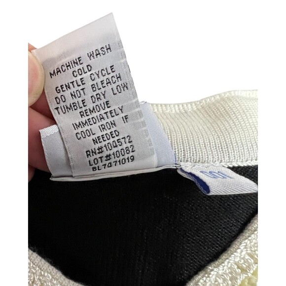 Vintage BFA Classics Pearl Neck Cardigan Sweater  Size PS  Black & Ivory  Formal - Picture 7 of 8